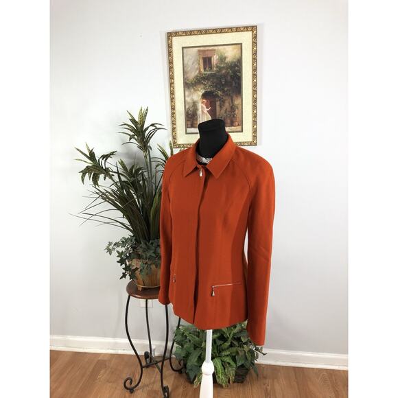 Oleg Cassini Women Jacket 6 Mob Wife 5 Hidden Buttons Front Office Siren Lined - Picture 5 of 10